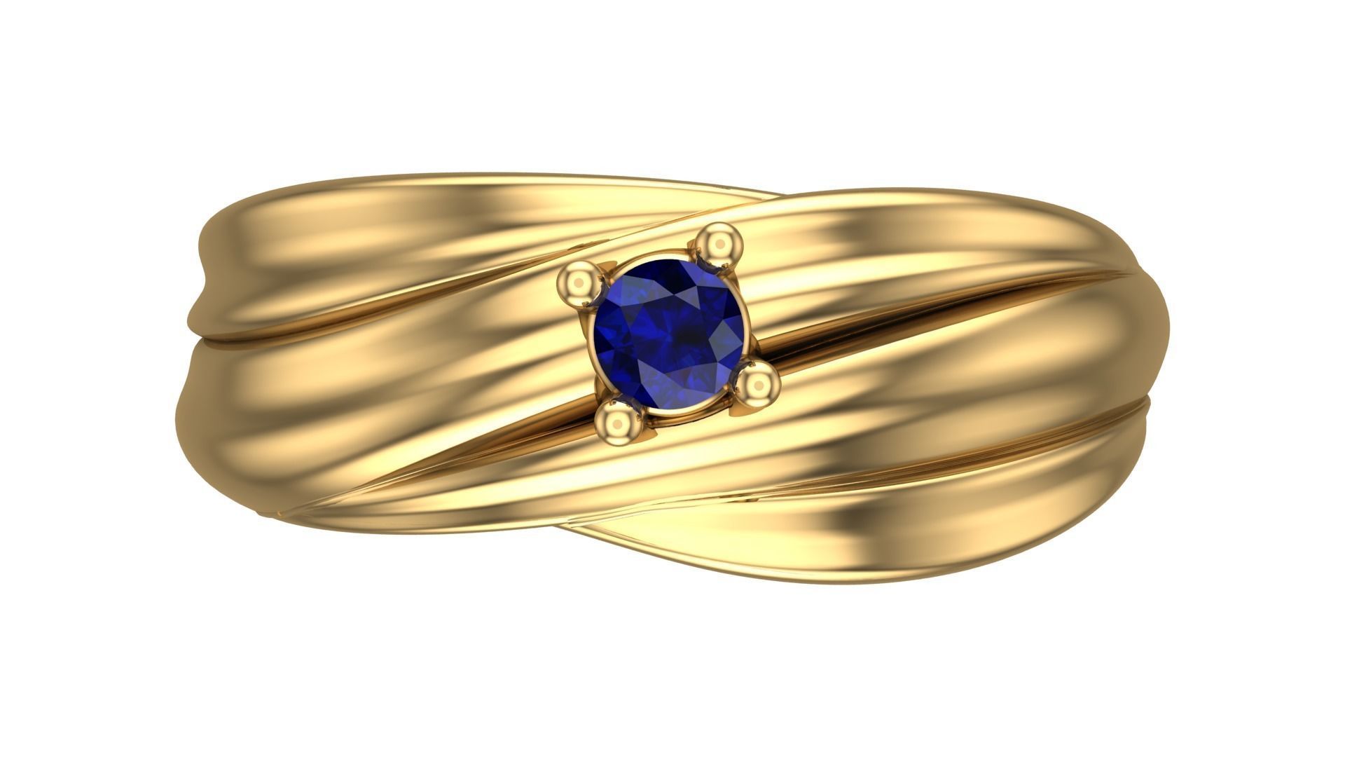 SINGLE STONE RING-RT17 3D print model_2