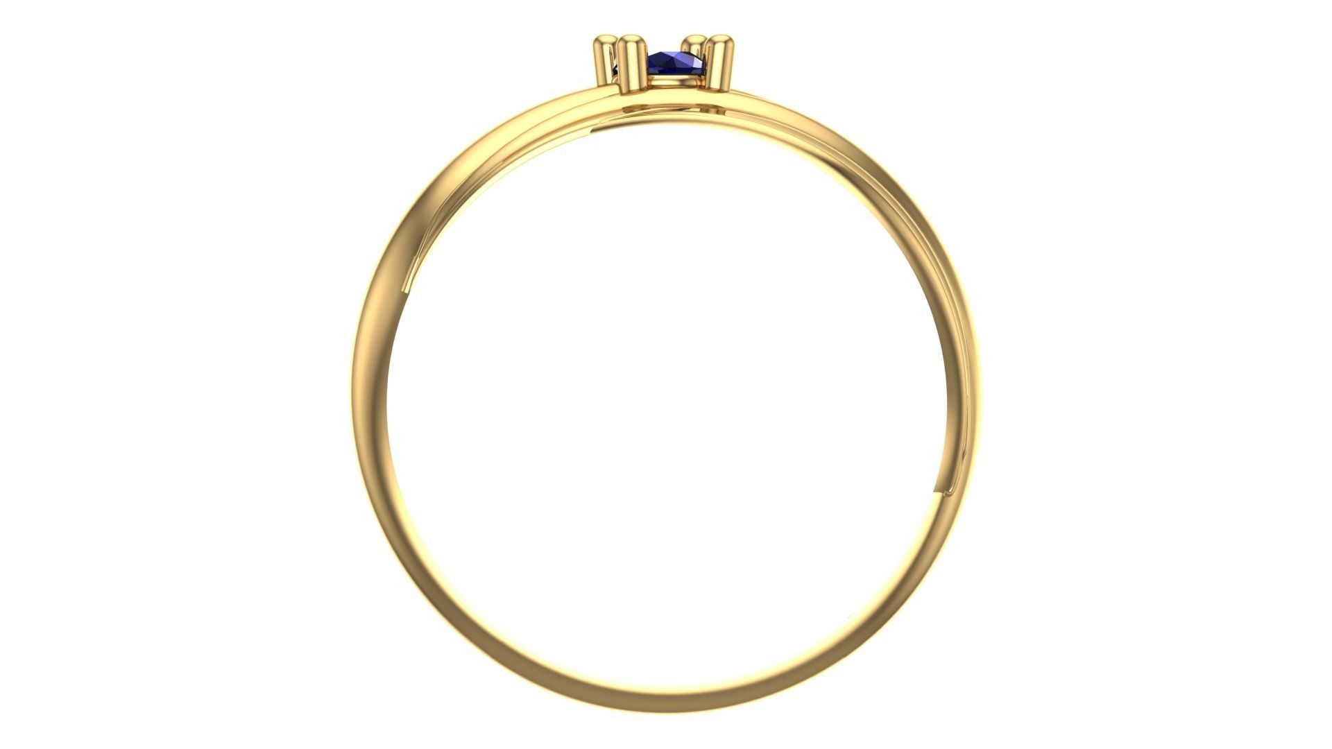 SINGLE STONE RING-RT17 3D print model_3