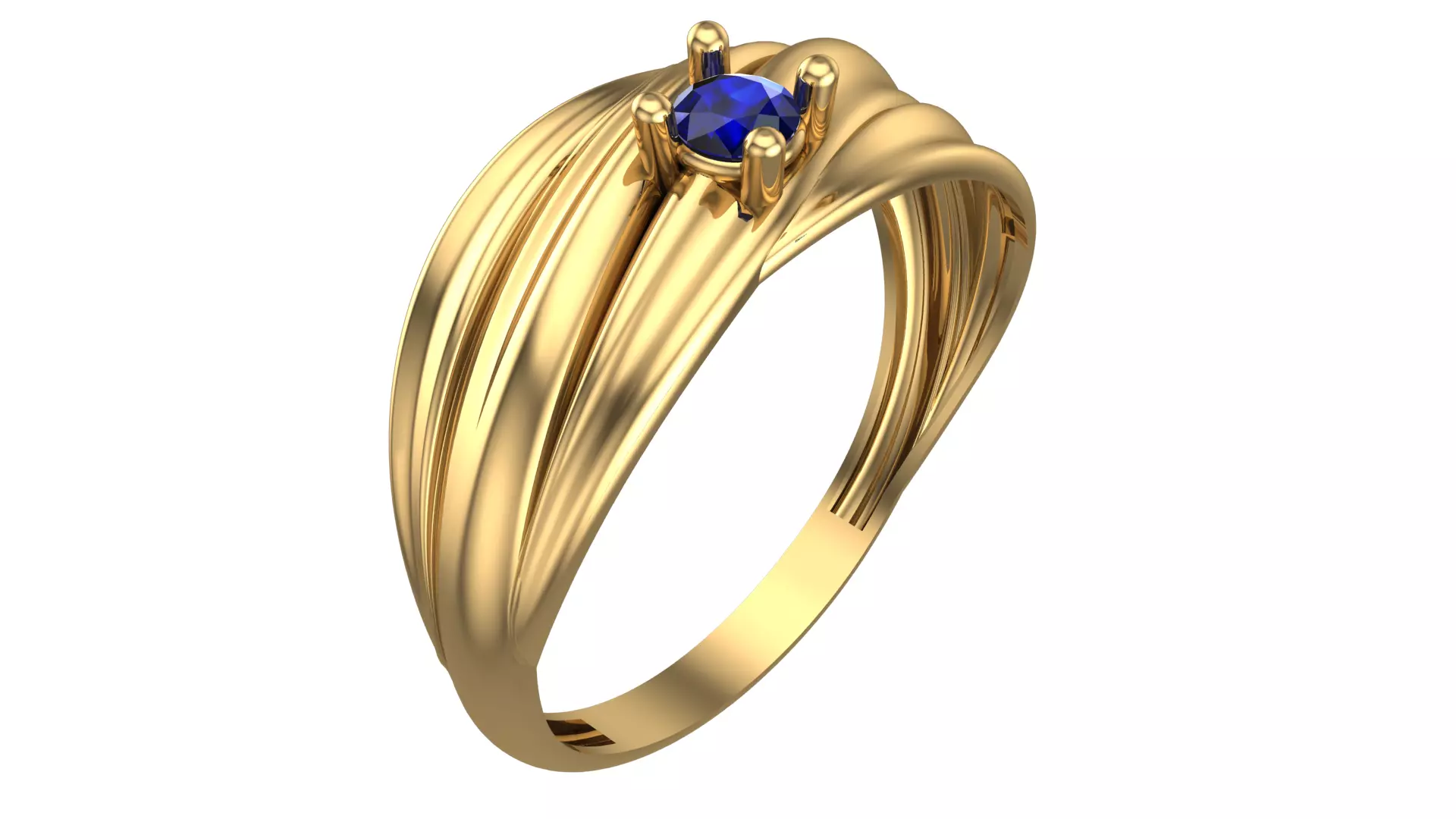 SINGLE STONE RING-RT17 3D print model_0