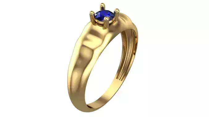 SINGLE STONE RING-RT19 3D print model