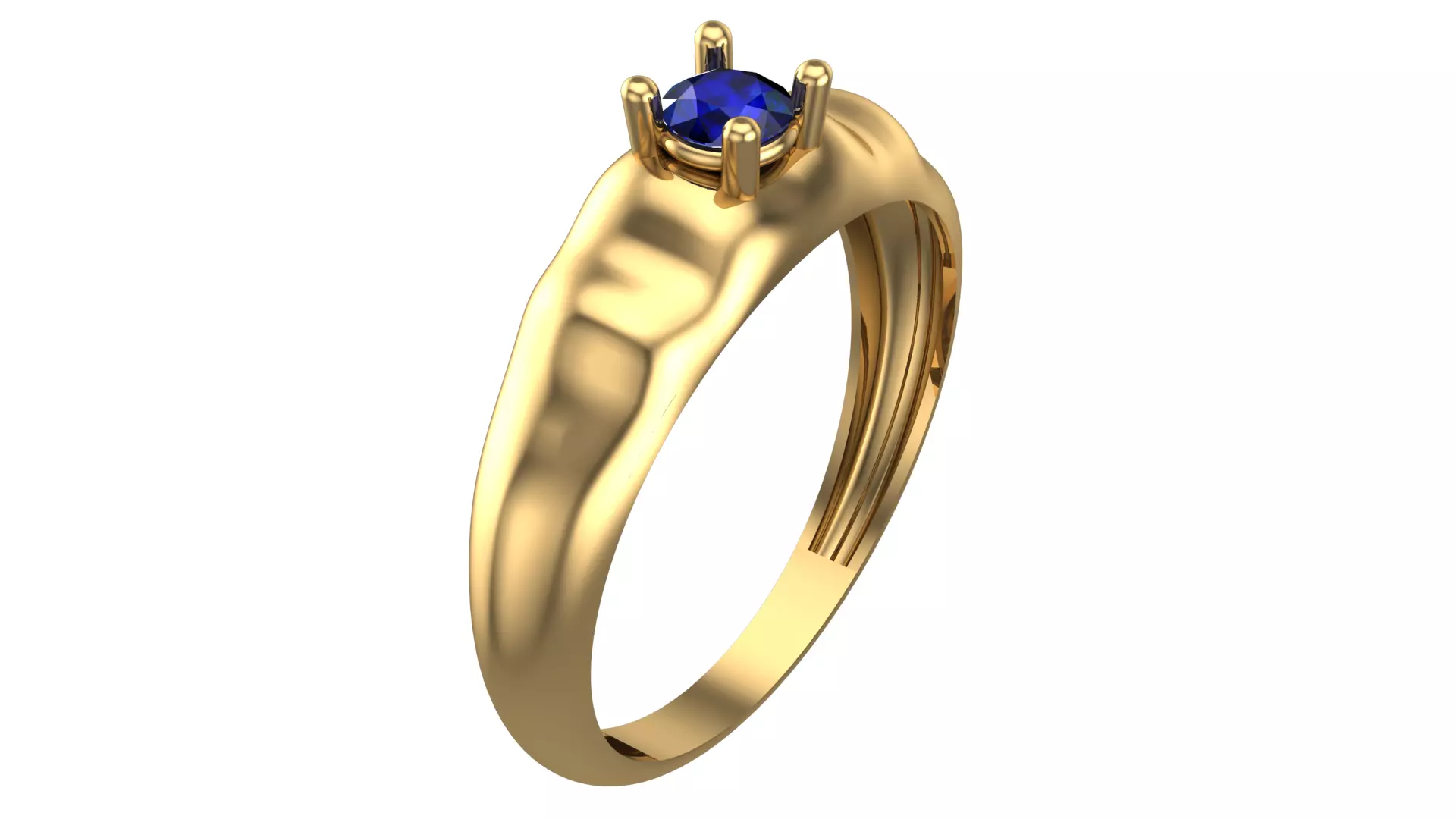 SINGLE STONE RING-RT19 3D print model