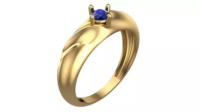 SINGLE STONE RING-RT22 3D print model
