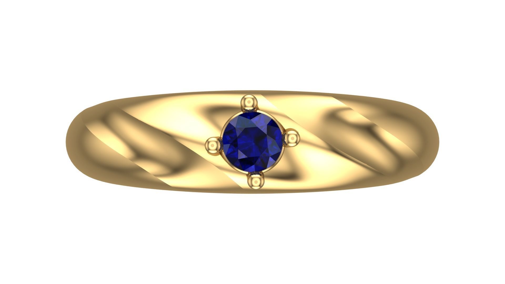 SINGLE STONE RING-RT22 3D print model_2