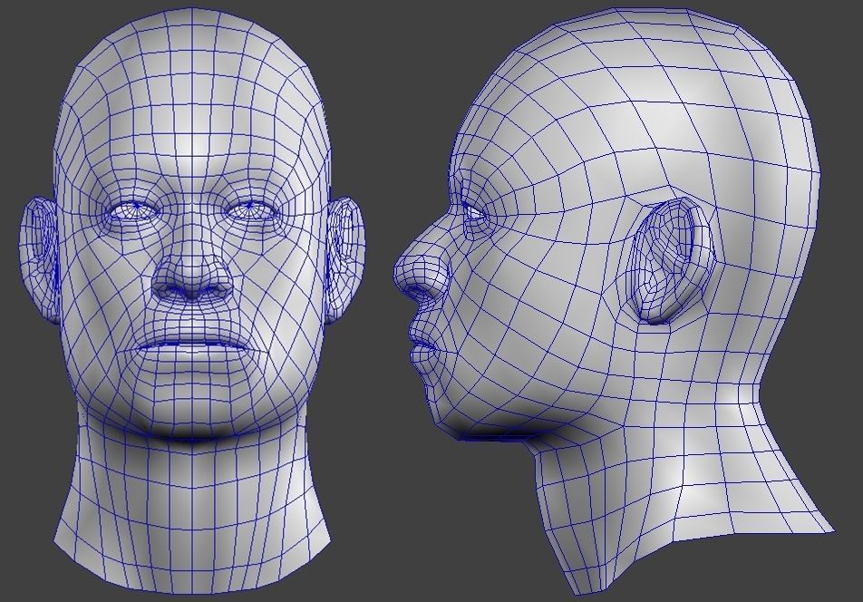 male young Low-poly 3D model_1