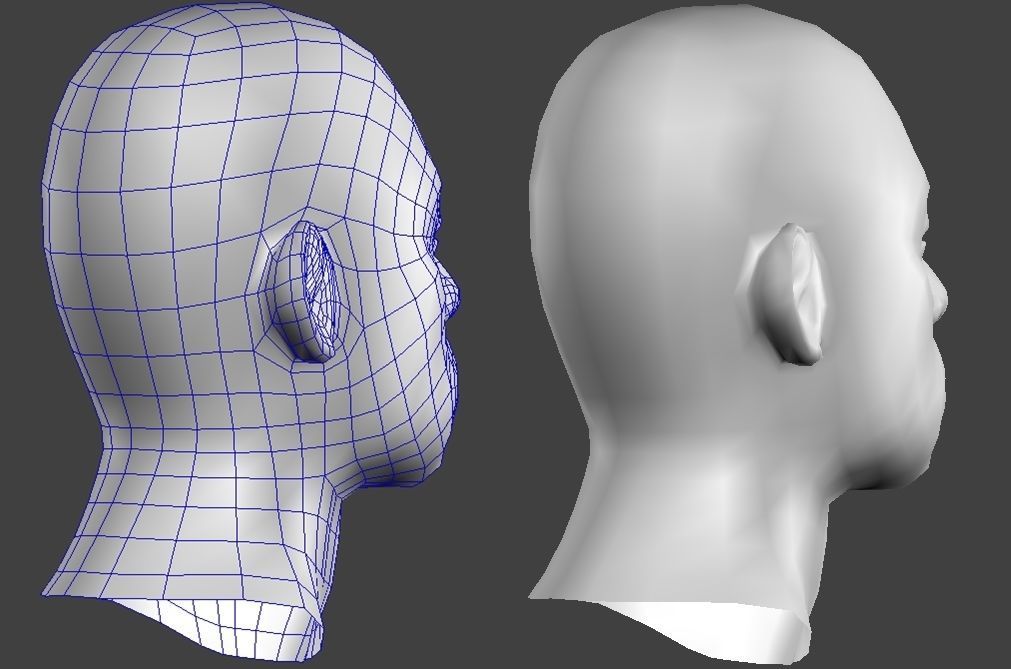 male young Low-poly 3D model_6