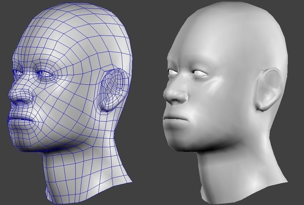 male young Low-poly 3D model_5