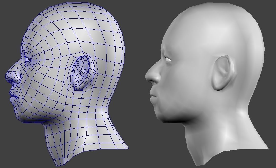 male young Low-poly 3D model_2