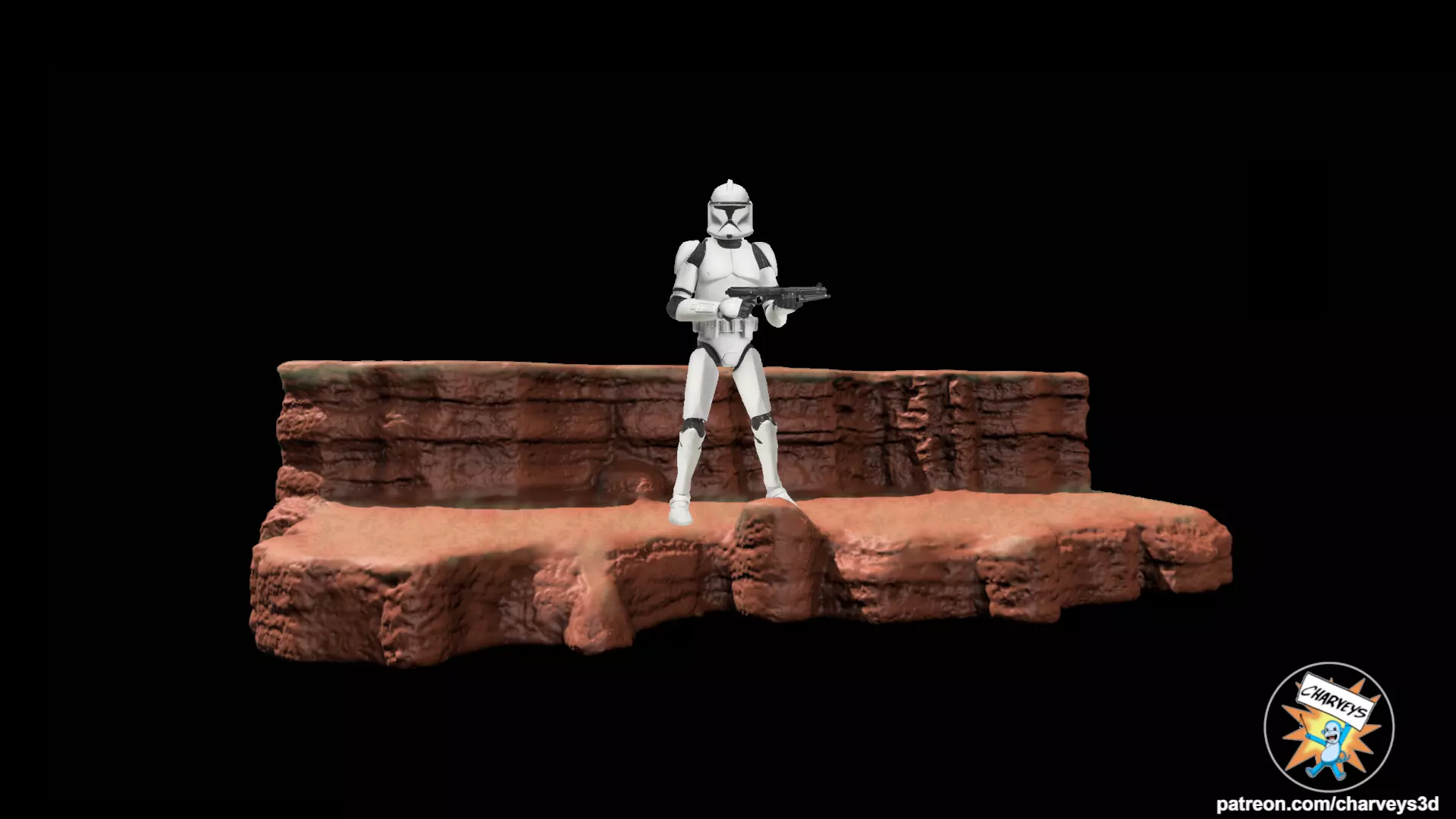 Star Wars Geonosis Plains Diorama for action figures 3D print model_0