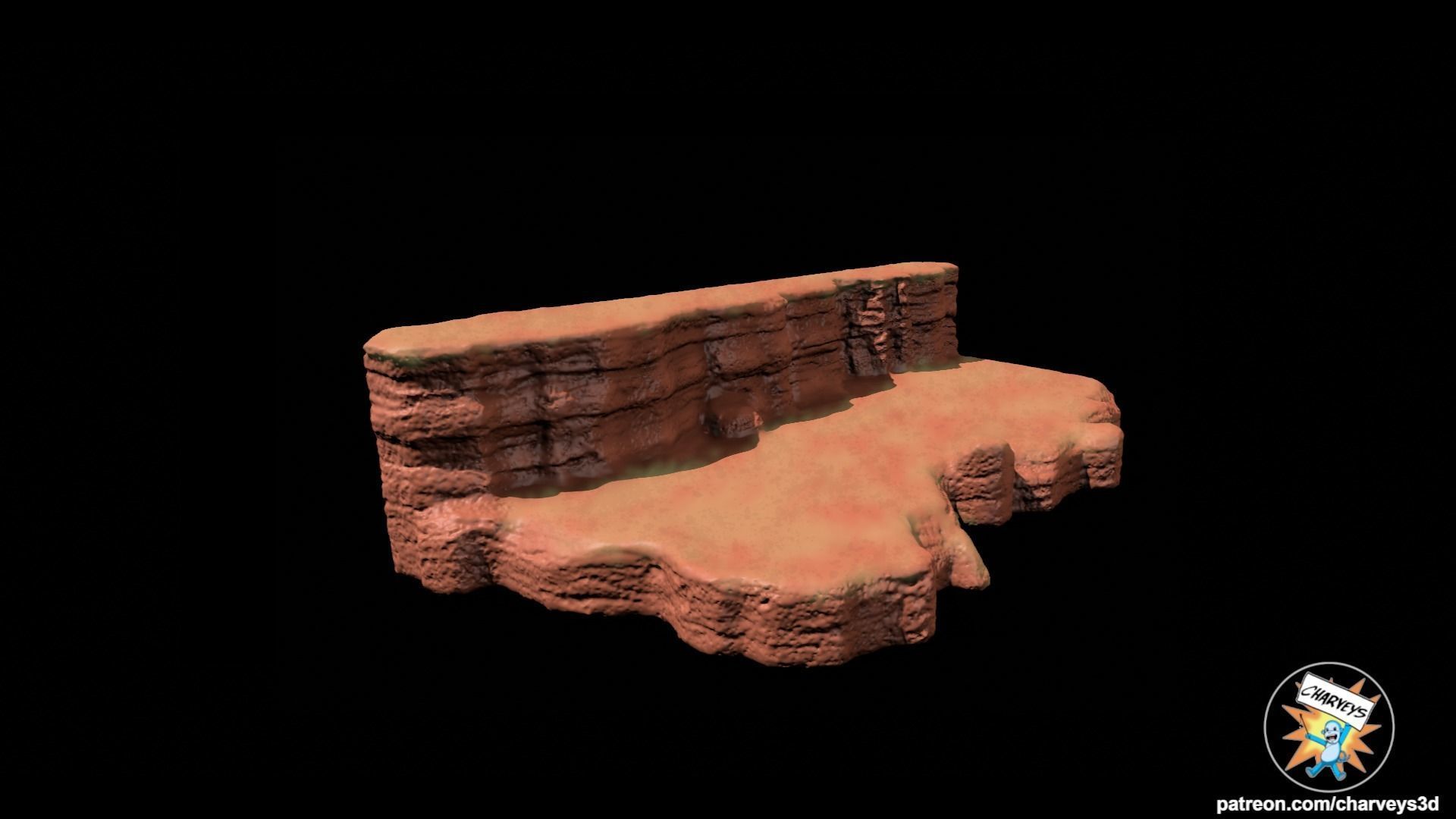 Star Wars Geonosis Plains Diorama for action figures 3D print model_2
