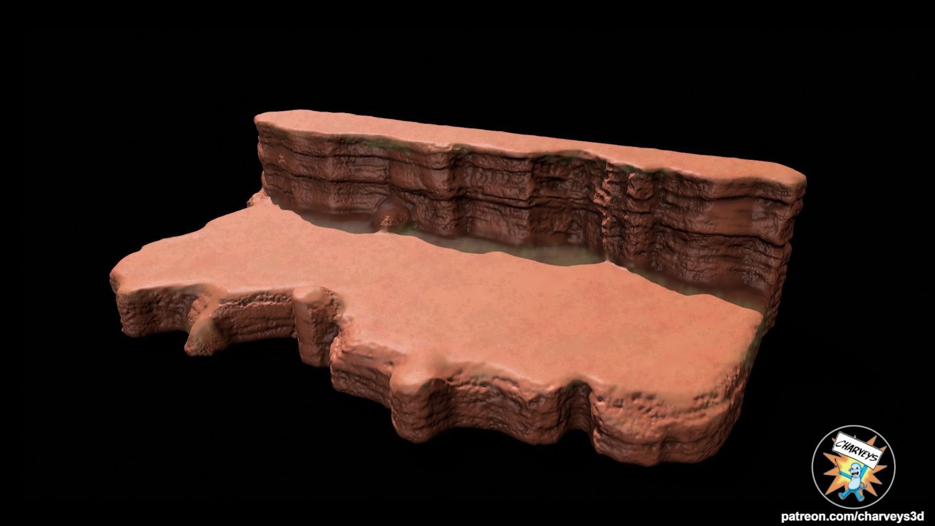 Star Wars Geonosis Plains Diorama for action figures 3D print model_1