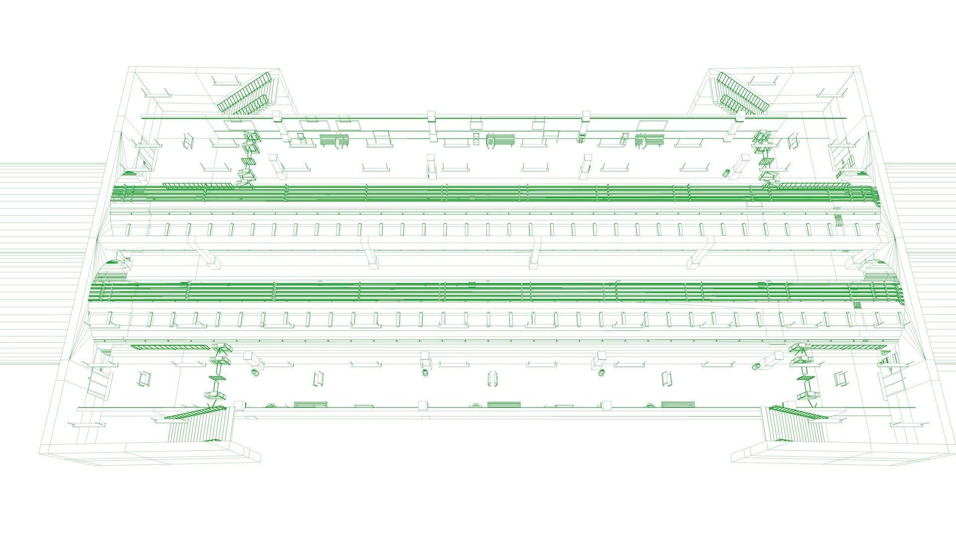 SUBWAY  CAR - TUNNEL - STATION 3D model_15