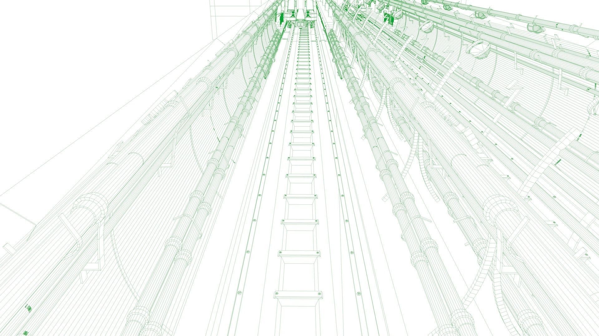 SUBWAY  CAR - TUNNEL - STATION 3D model_14