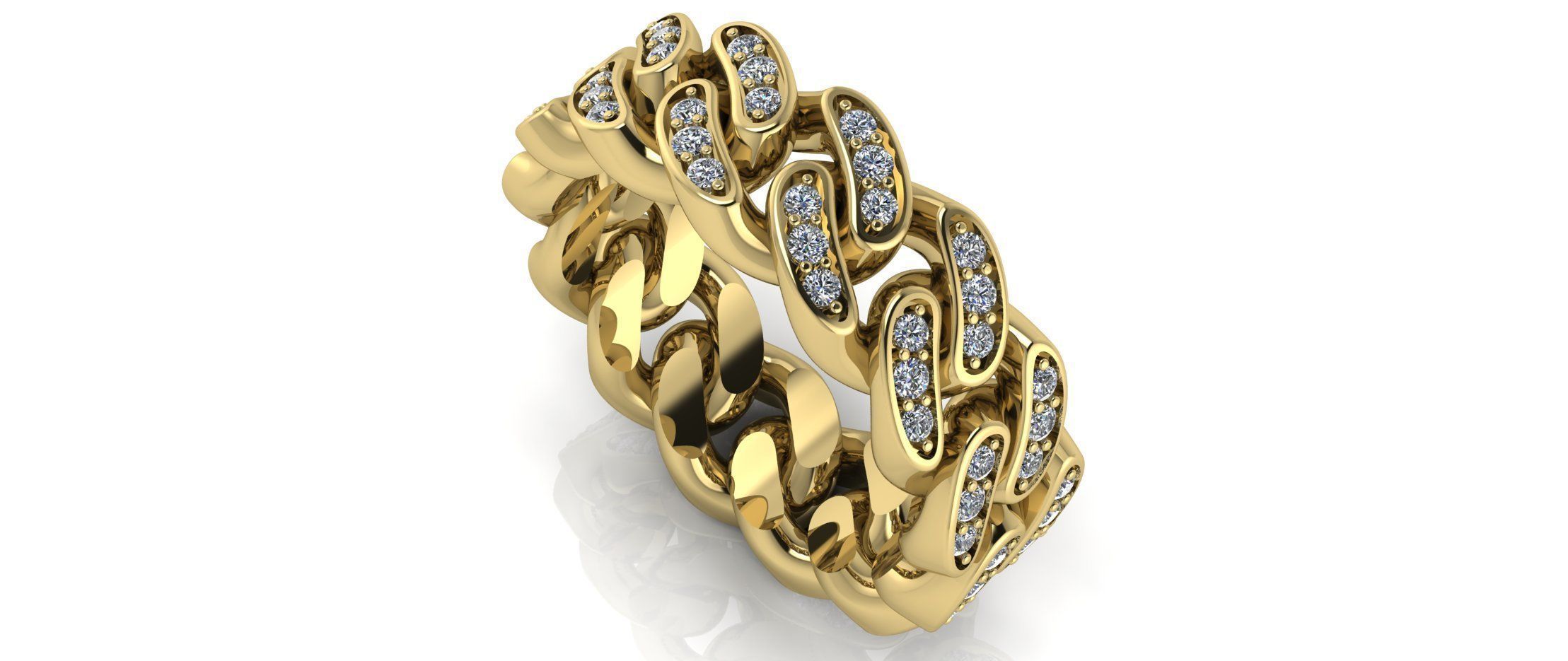 Ring Cuban Chain 7 mm Wide - DIFERENT SIZES 3D print model_2