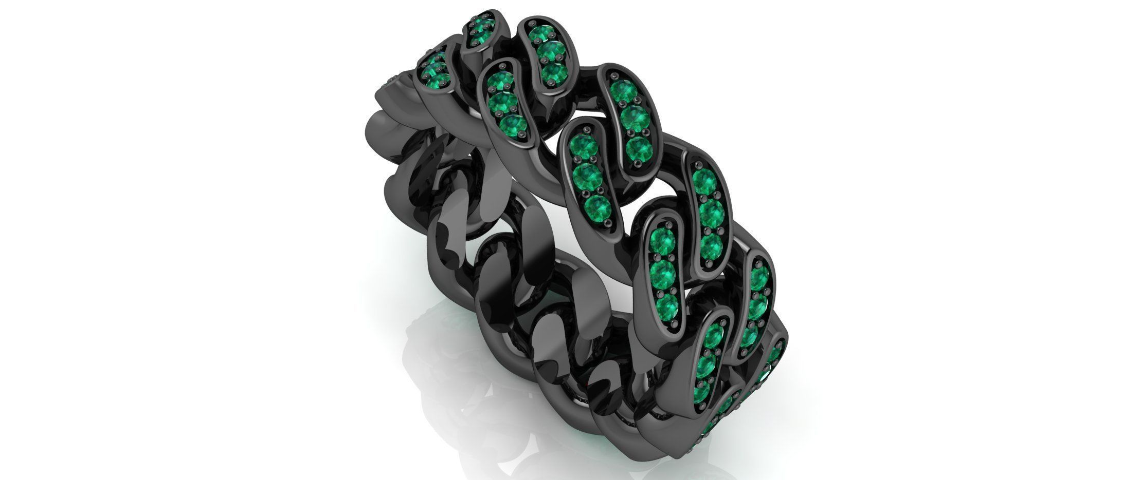 Ring Cuban Chain 7 mm Wide - DIFERENT SIZES 3D print model_5