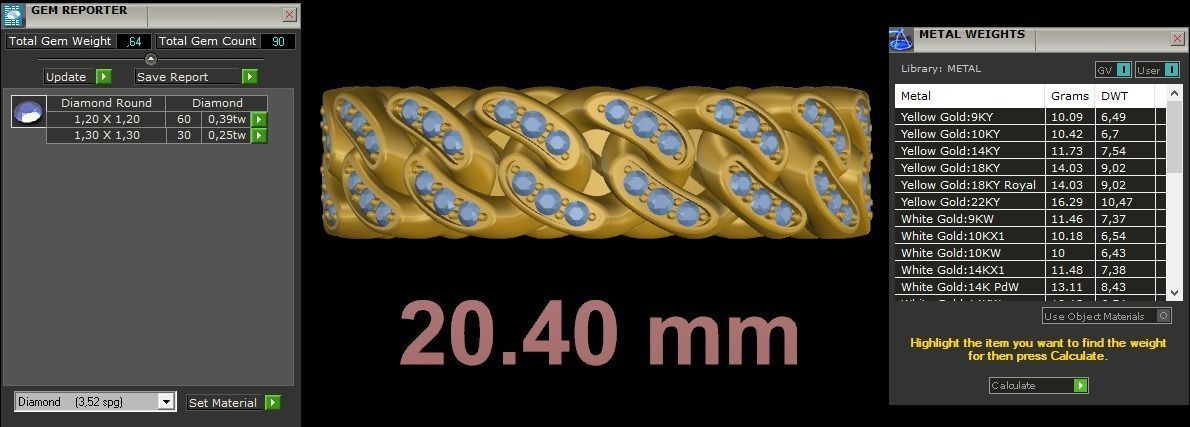 Ring Cuban Chain 7 mm Wide - DIFERENT SIZES 3D print model_12