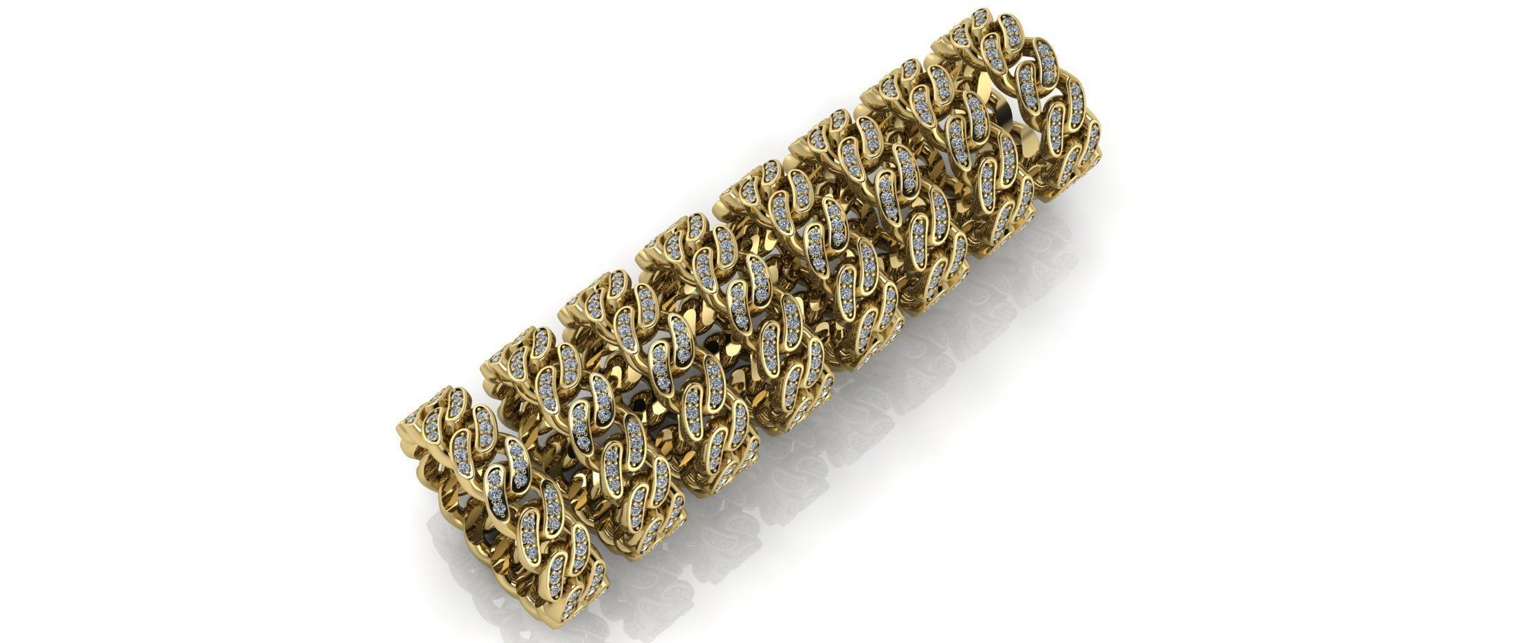 Ring Cuban Chain 7 mm Wide - DIFERENT SIZES 3D print model_7