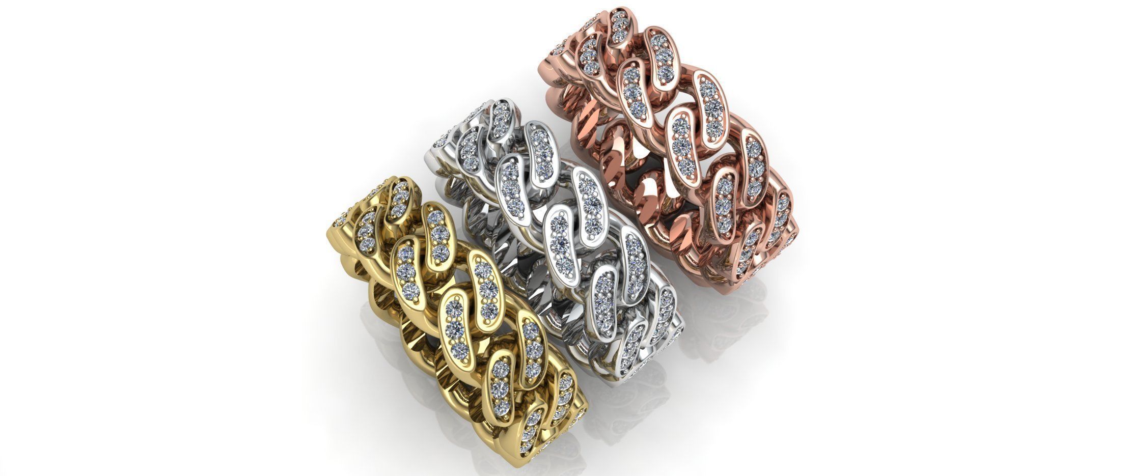 Ring Cuban Chain 7 mm Wide - DIFERENT SIZES 3D print model_1