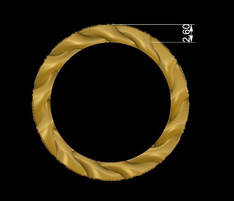 Ring Cuban Chain 7 mm Wide - DIFERENT SIZES 3D print model_10