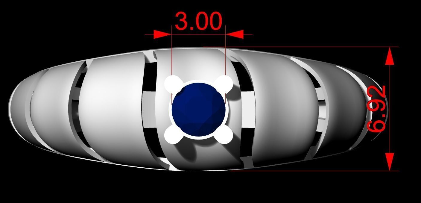 SINGLE STONE RING--22 pieces 3D print model_50