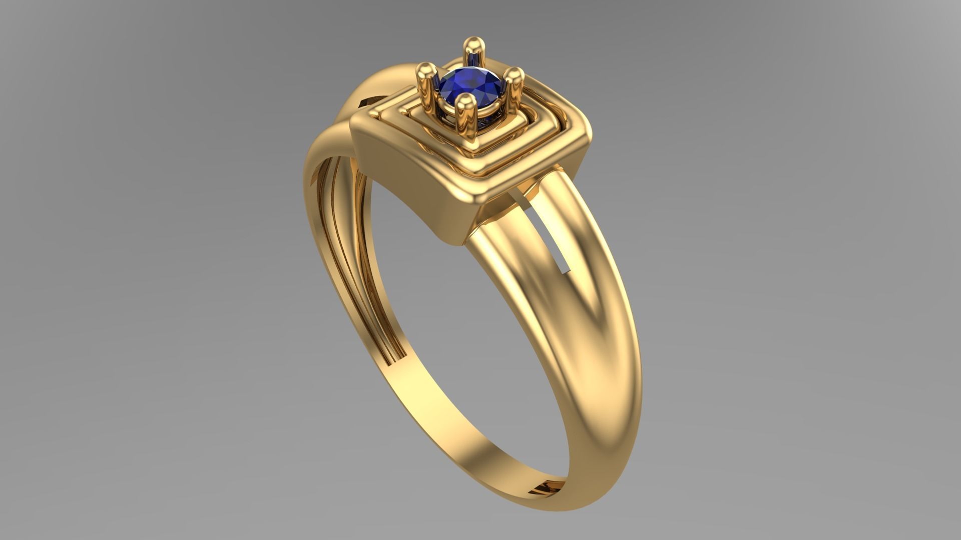 SINGLE STONE RING--22 pieces 3D print model_20