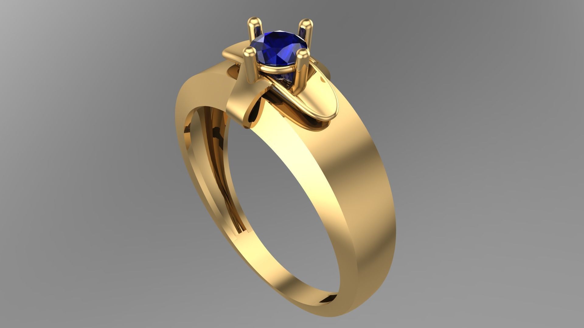 SINGLE STONE RING--22 pieces 3D print model_28