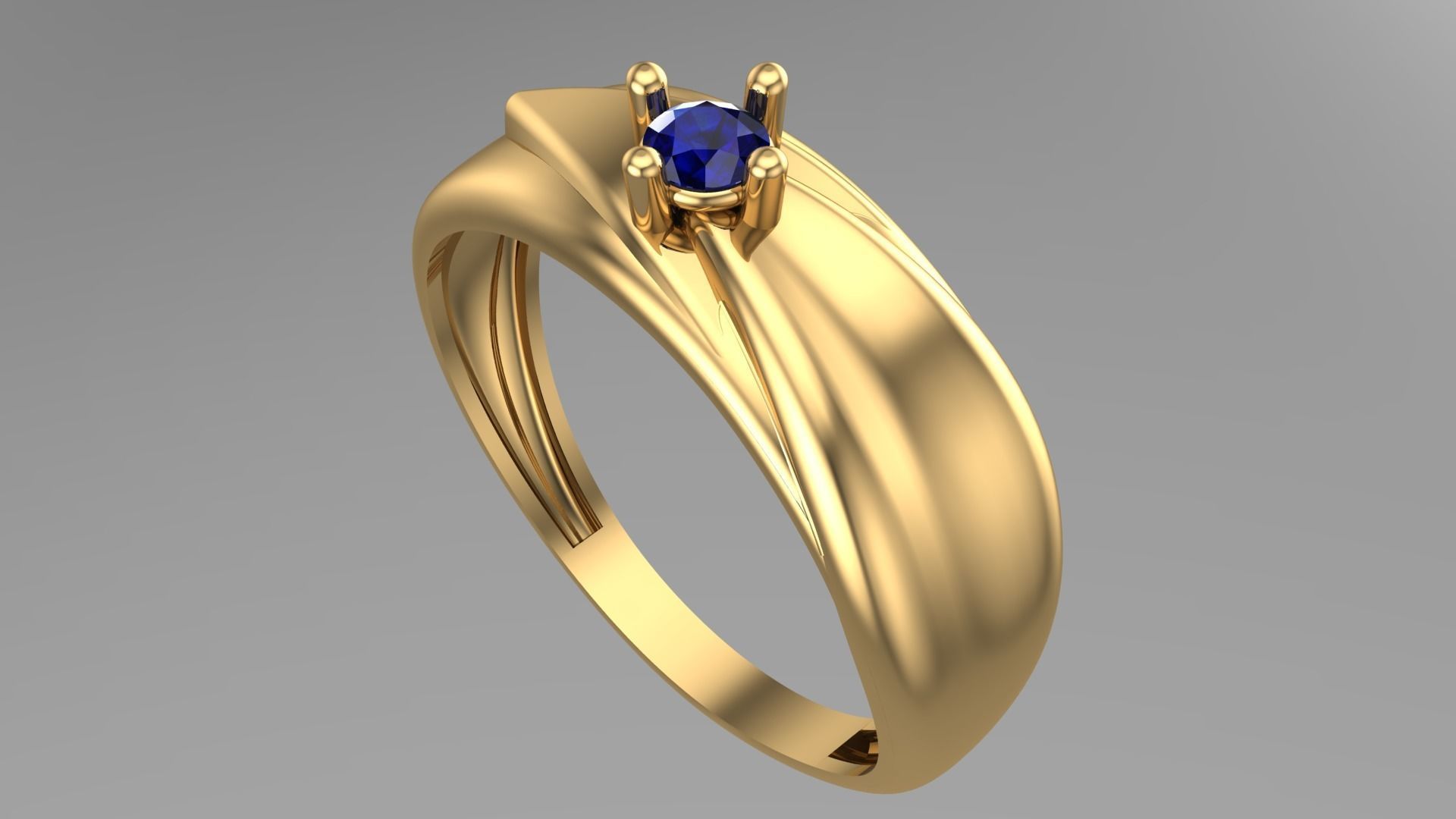 SINGLE STONE RING--22 pieces 3D print model_53