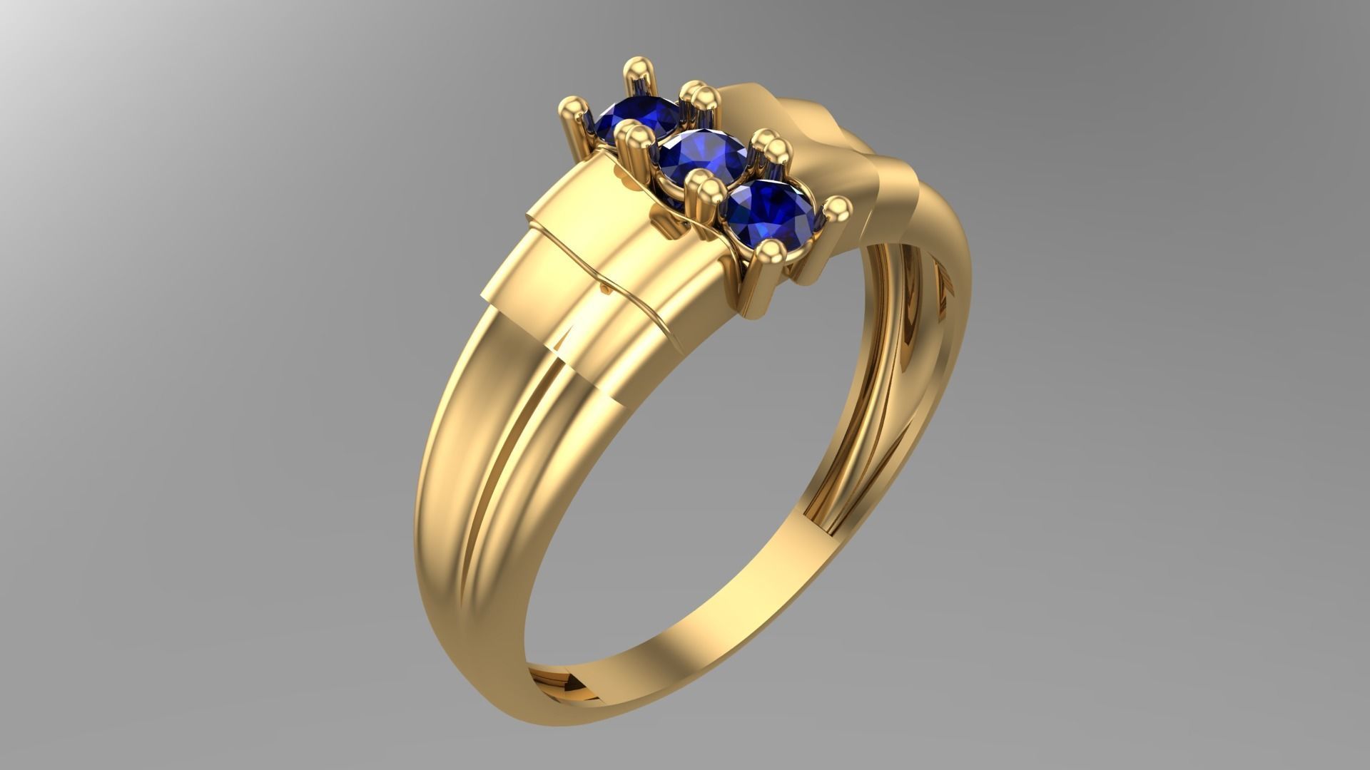 SINGLE STONE RING--22 pieces 3D print model_26