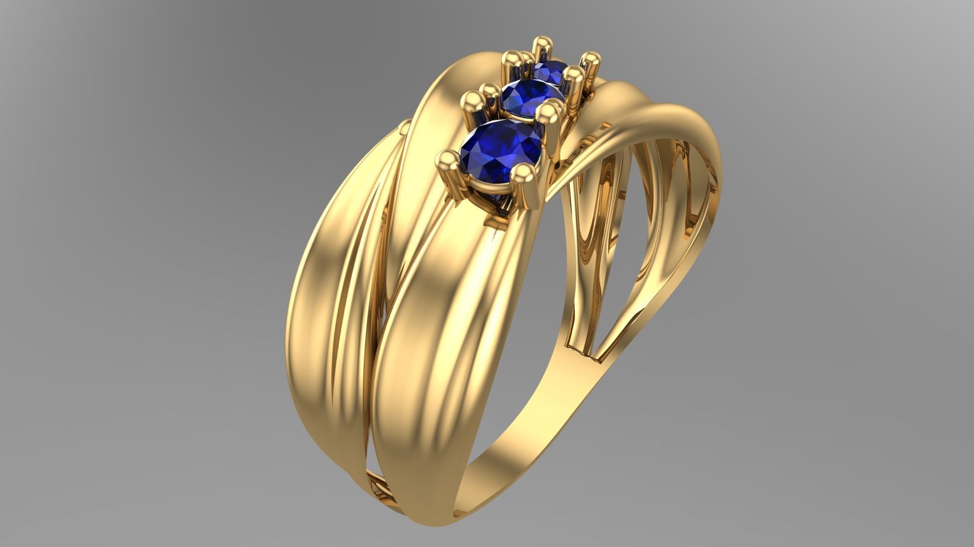 SINGLE STONE RING--22 pieces 3D print model_8