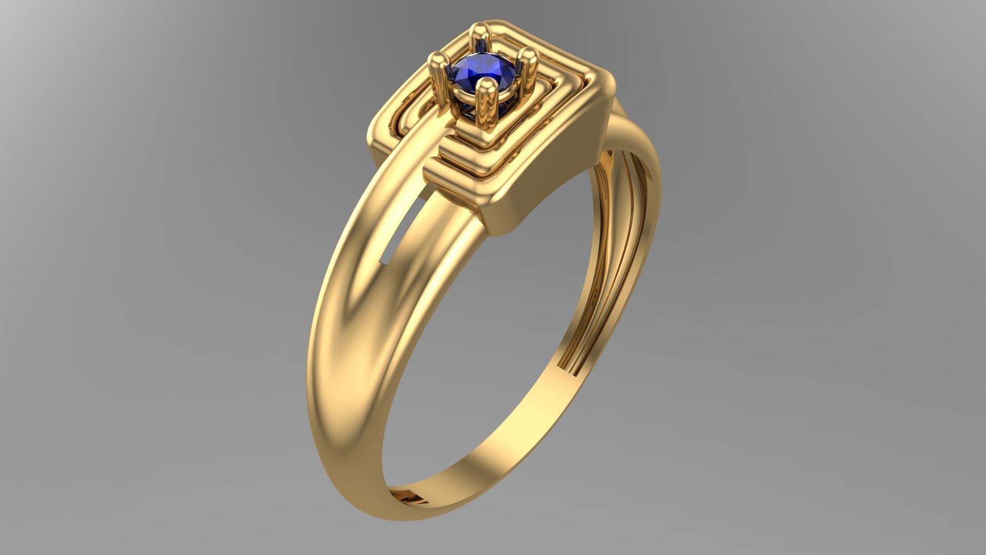 SINGLE STONE RING--22 pieces 3D print model_17