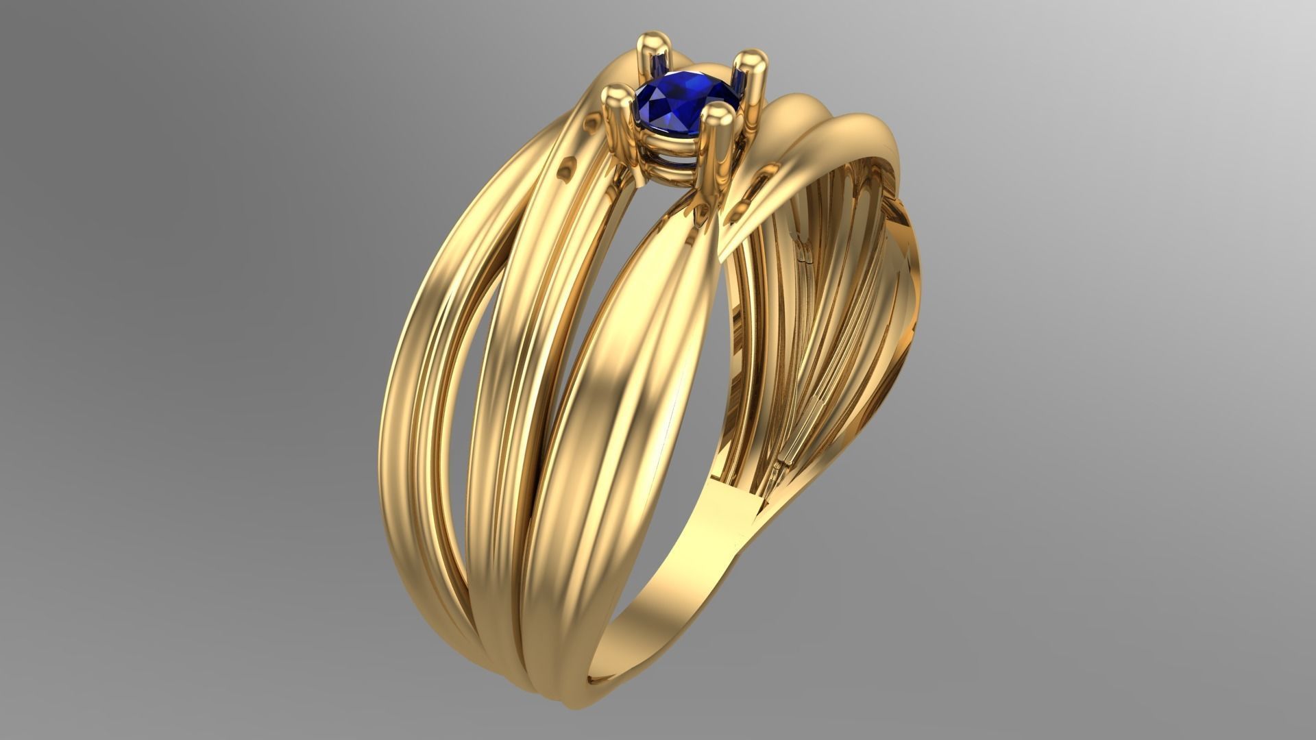 SINGLE STONE RING--22 pieces 3D print model_15
