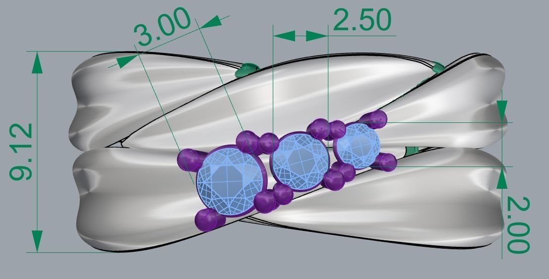 SINGLE STONE RING--22 pieces 3D print model_6