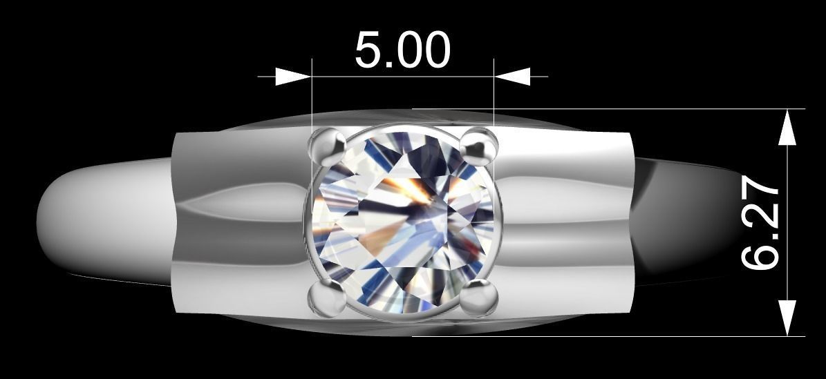 SINGLE STONE RING--22 pieces 3D print model_55