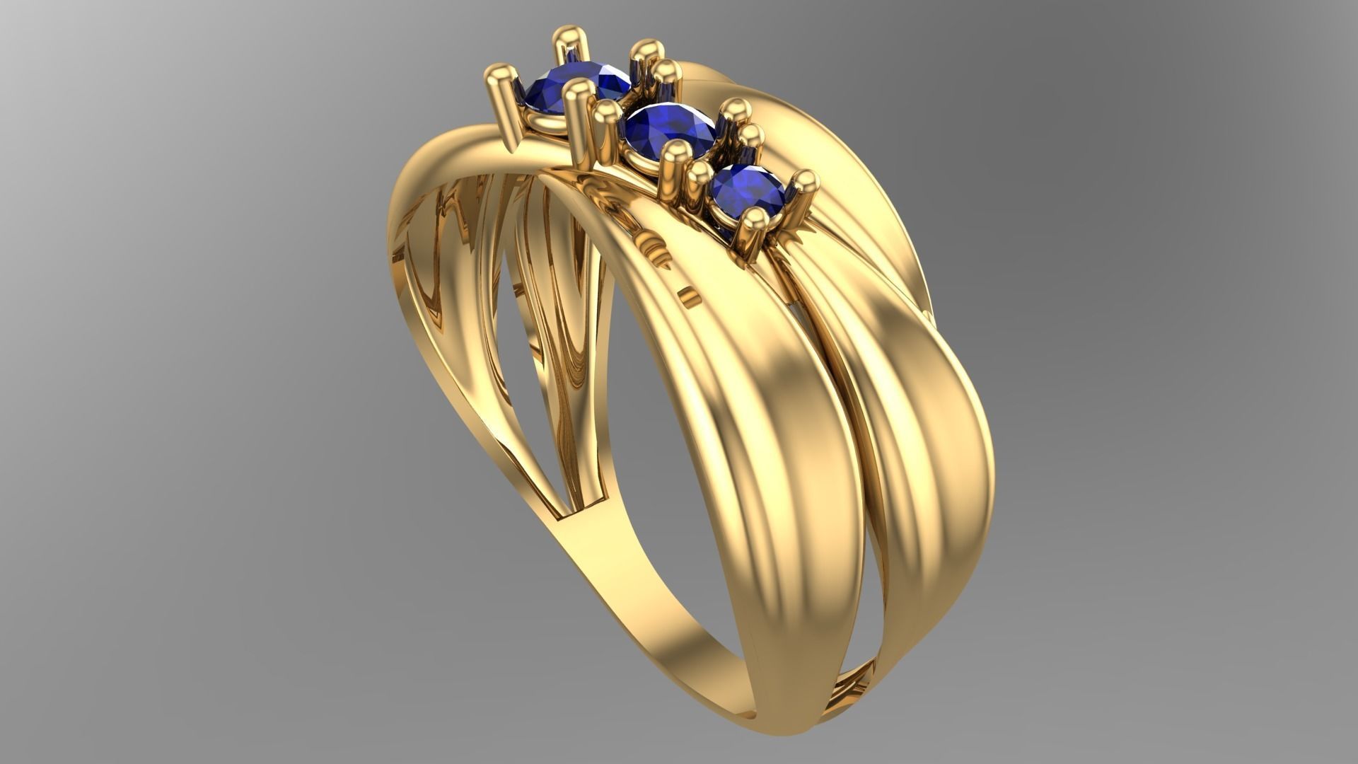 SINGLE STONE RING--22 pieces 3D print model_4