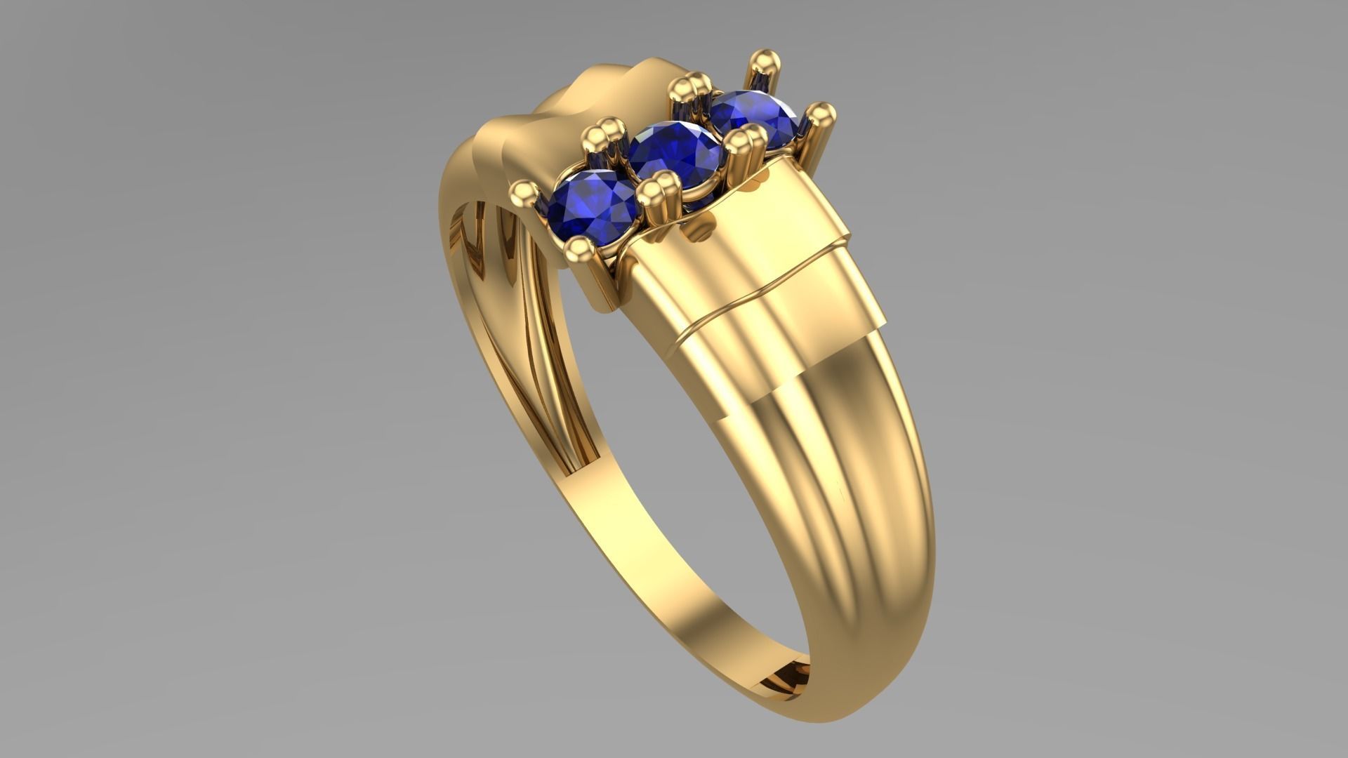 SINGLE STONE RING--22 pieces 3D print model_29