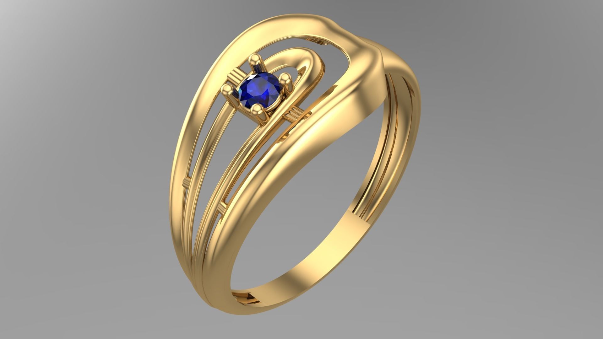 SINGLE STONE RING--22 pieces 3D print model_68