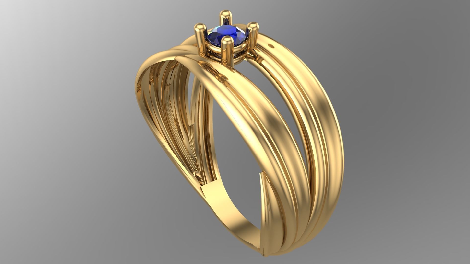 SINGLE STONE RING--22 pieces 3D print model_10