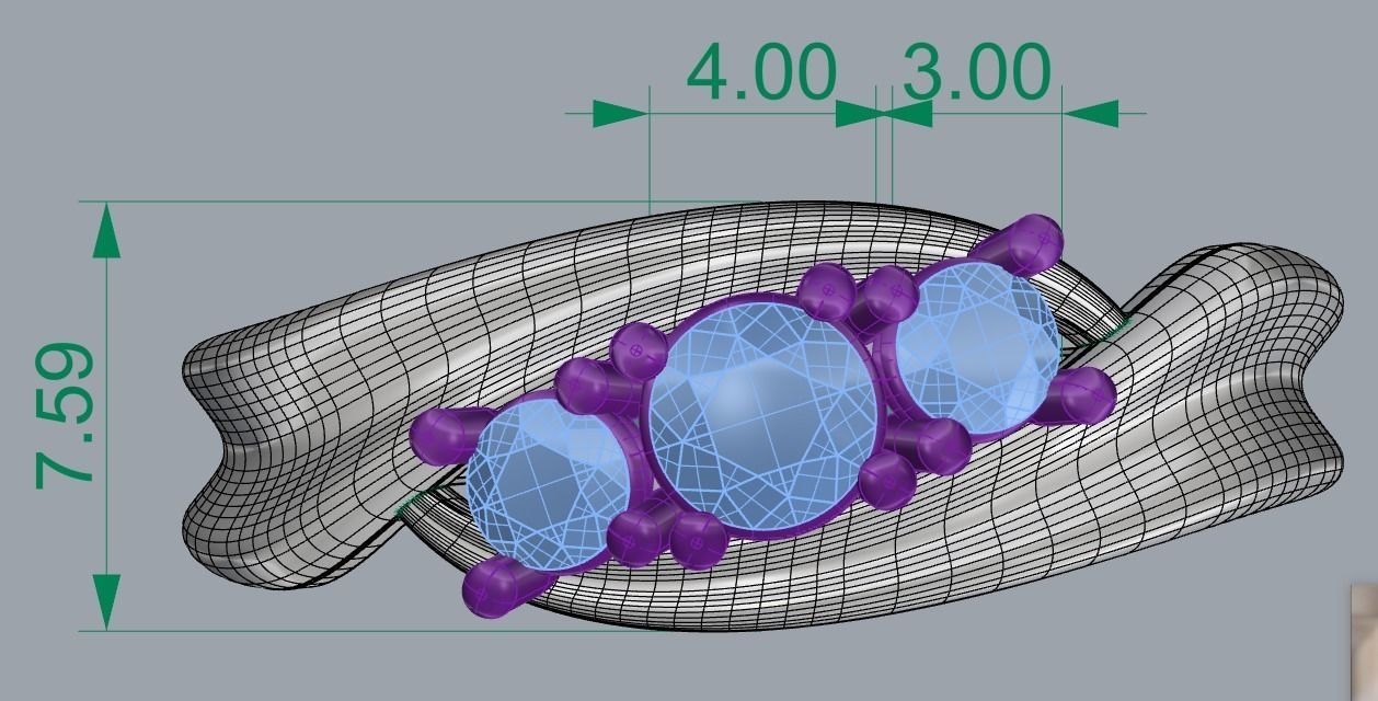 SINGLE STONE RING--22 pieces 3D print model_2