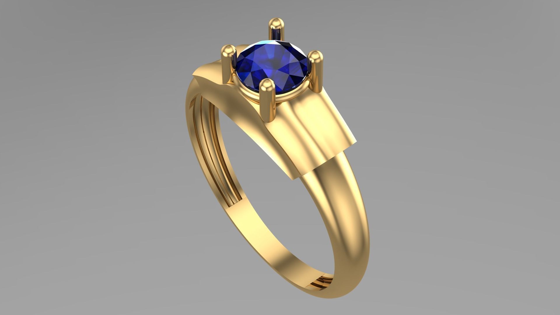 SINGLE STONE RING--22 pieces 3D print model_54