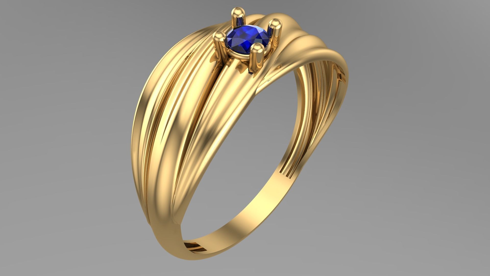 SINGLE STONE RING--22 pieces 3D print model_11