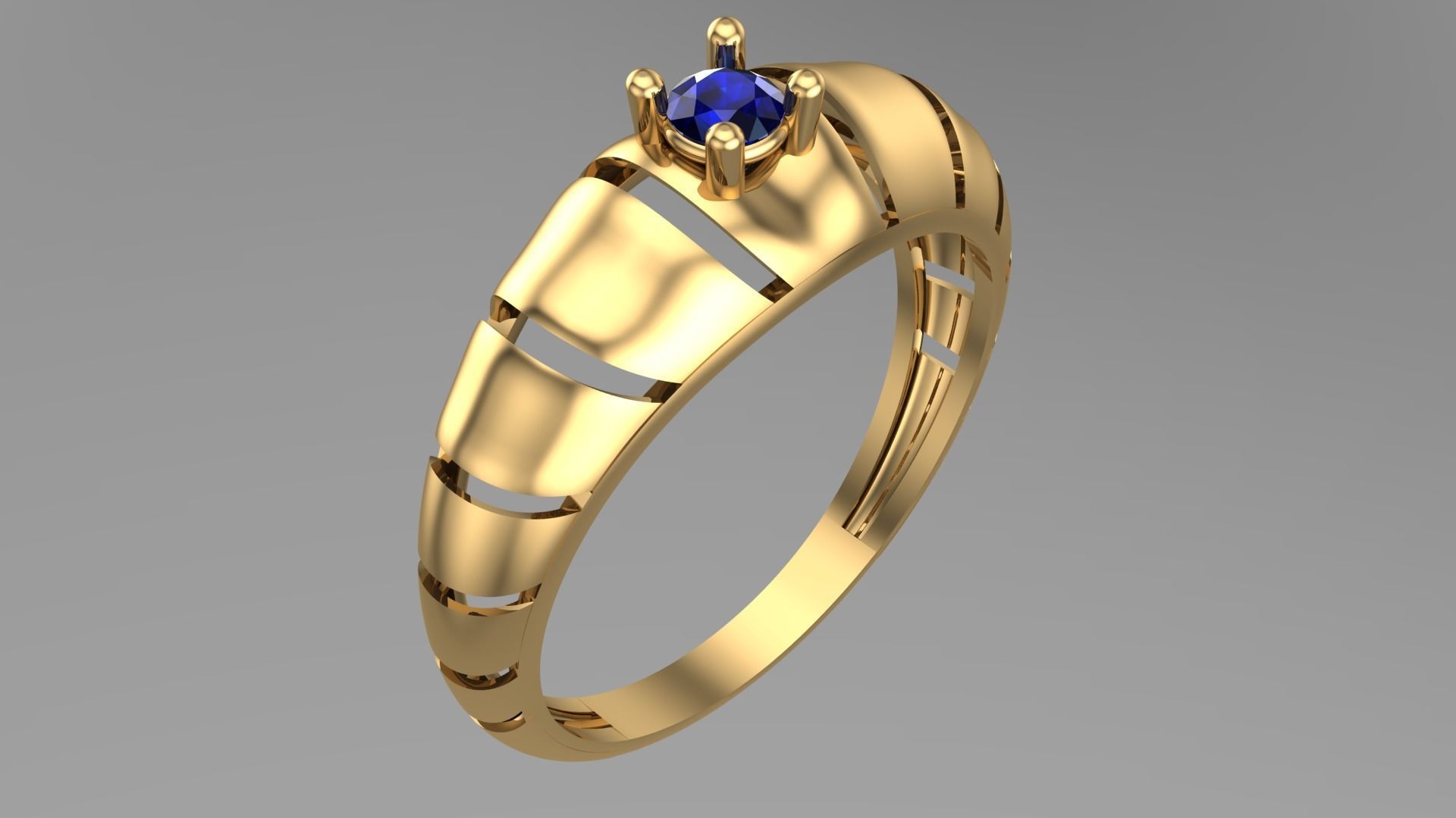 SINGLE STONE RING--22 pieces 3D print model_48