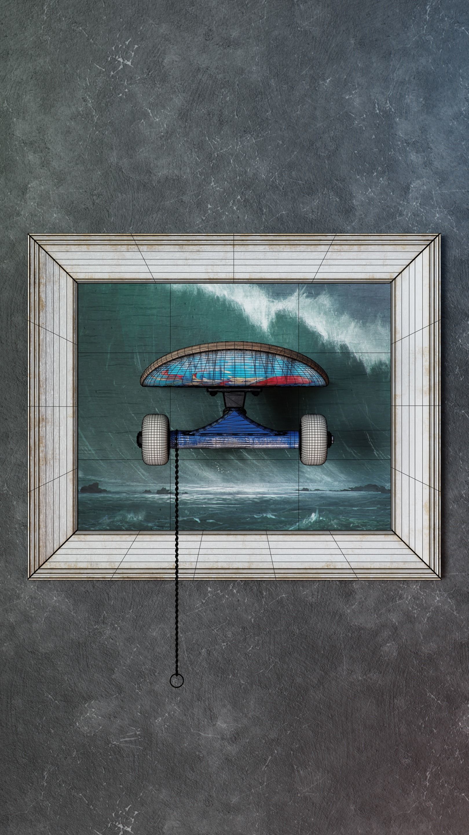 Skate Frame Decor 3D model_2