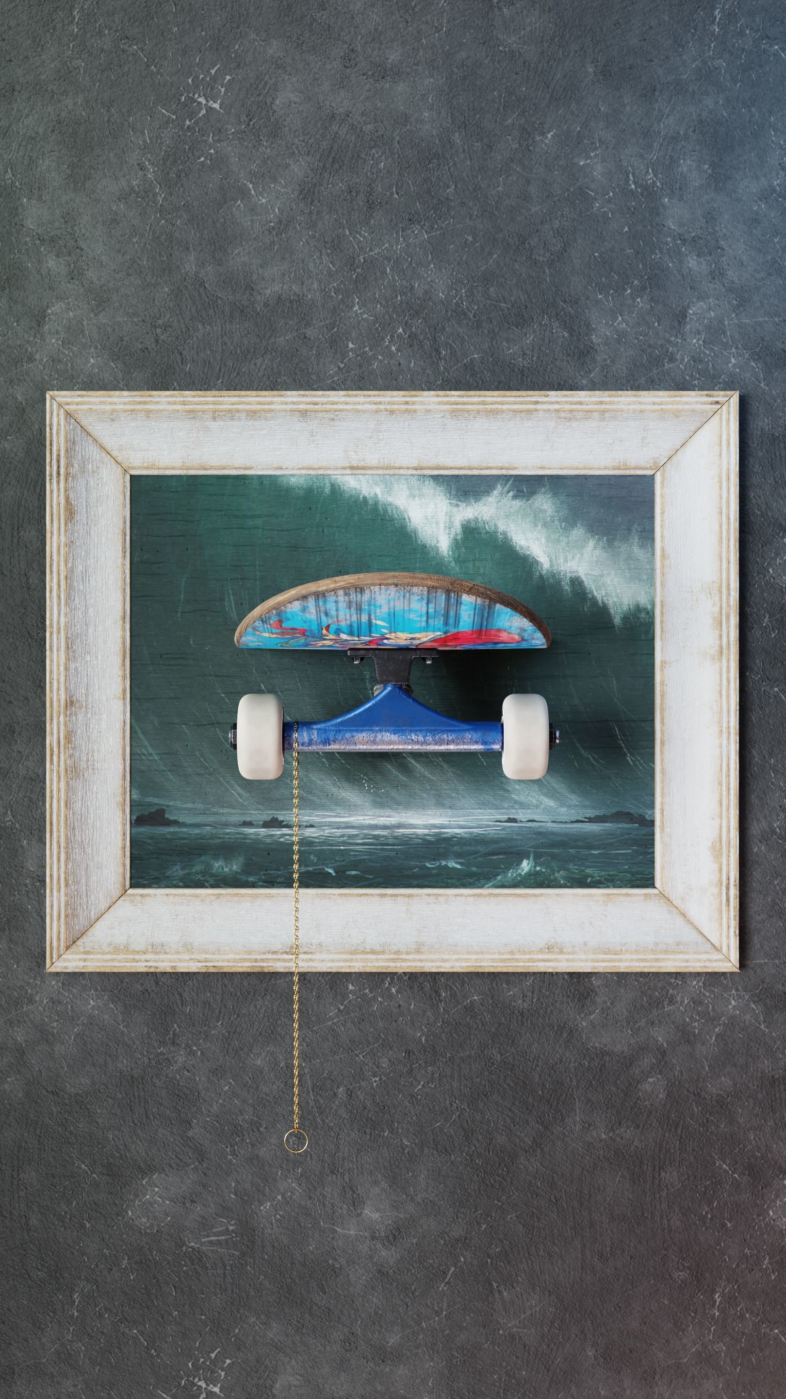 Skate Frame Decor 3D model_1