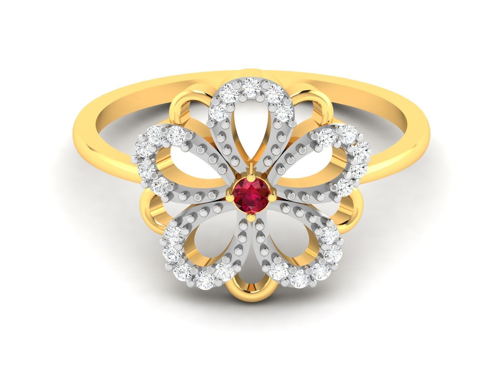 Diamond Ring For Women 3d Print Model 3D print model_9