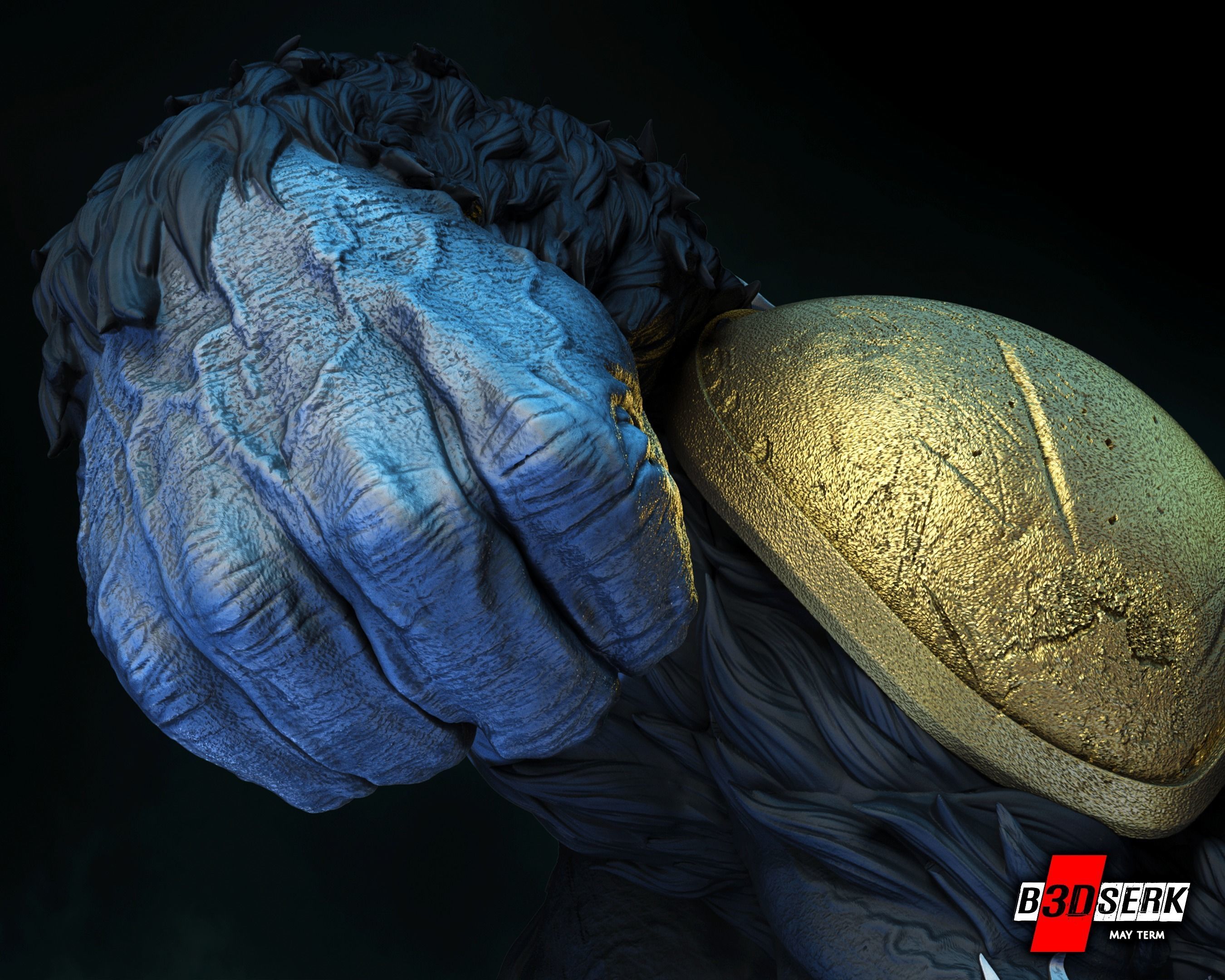 B3DSERK May term 2023 Gorilla Grood Sculpture ready for printing 3D print model_14