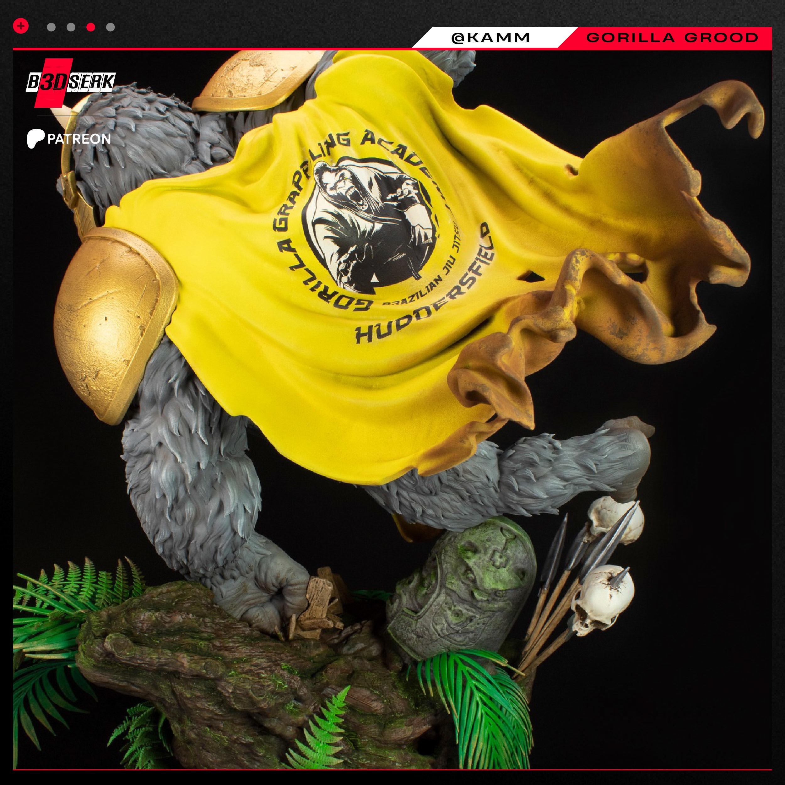 B3DSERK May term 2023 Gorilla Grood Sculpture ready for printing 3D print model_21