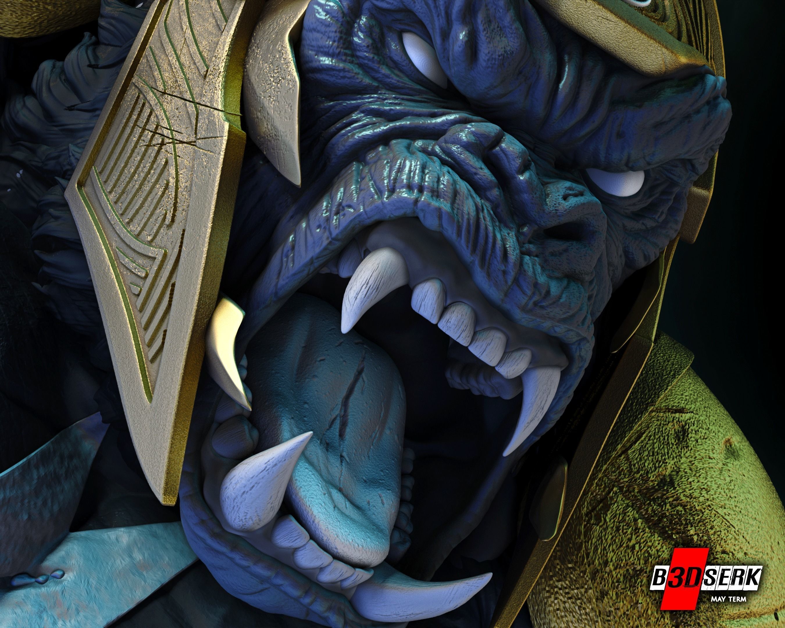 B3DSERK May term 2023 Gorilla Grood Sculpture ready for printing 3D print model_12