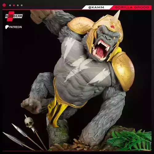 B3DSERK May term 2023 Gorilla Grood Sculpture ready for printing 3D print model