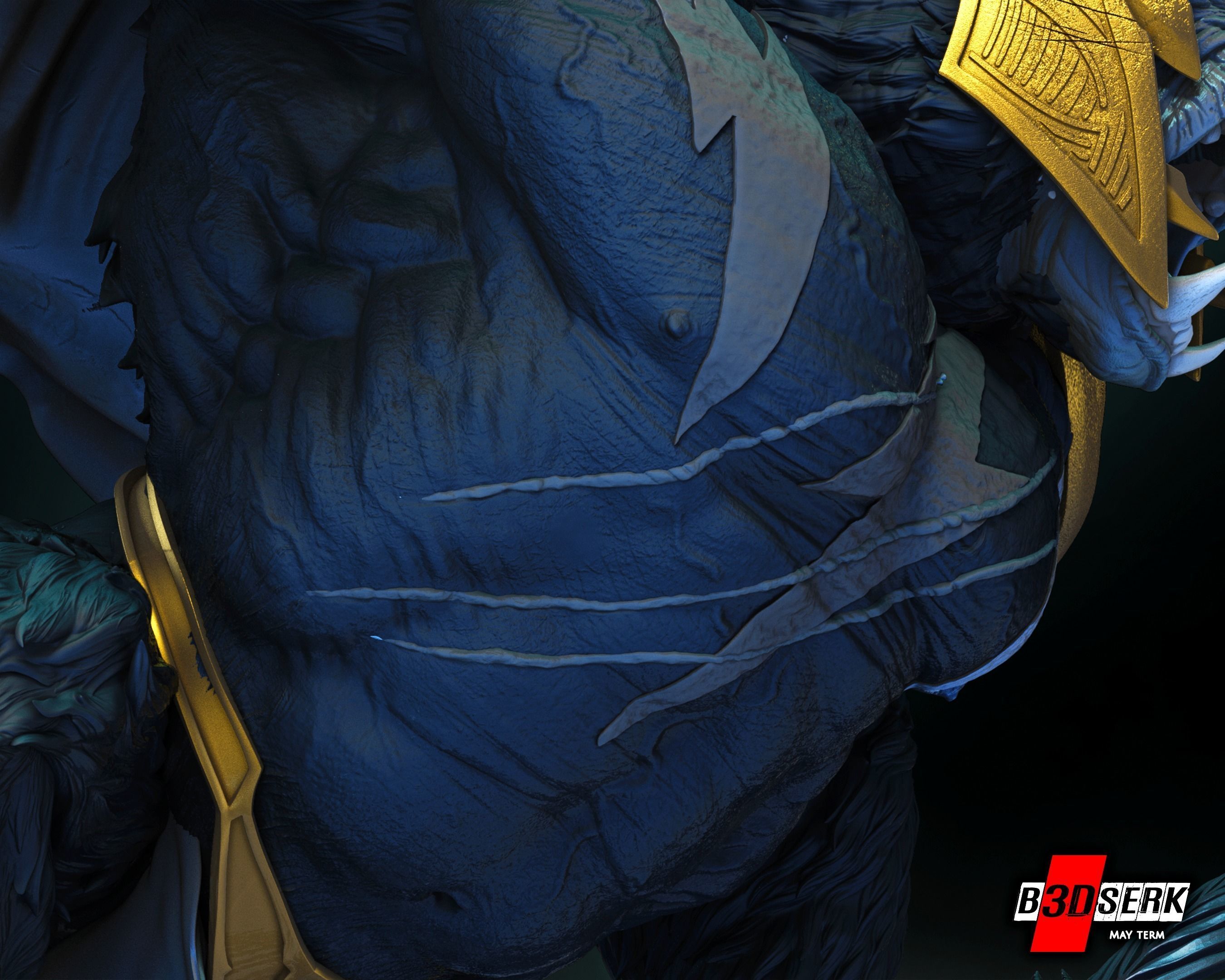 B3DSERK May term 2023 Gorilla Grood Sculpture ready for printing 3D print model_13