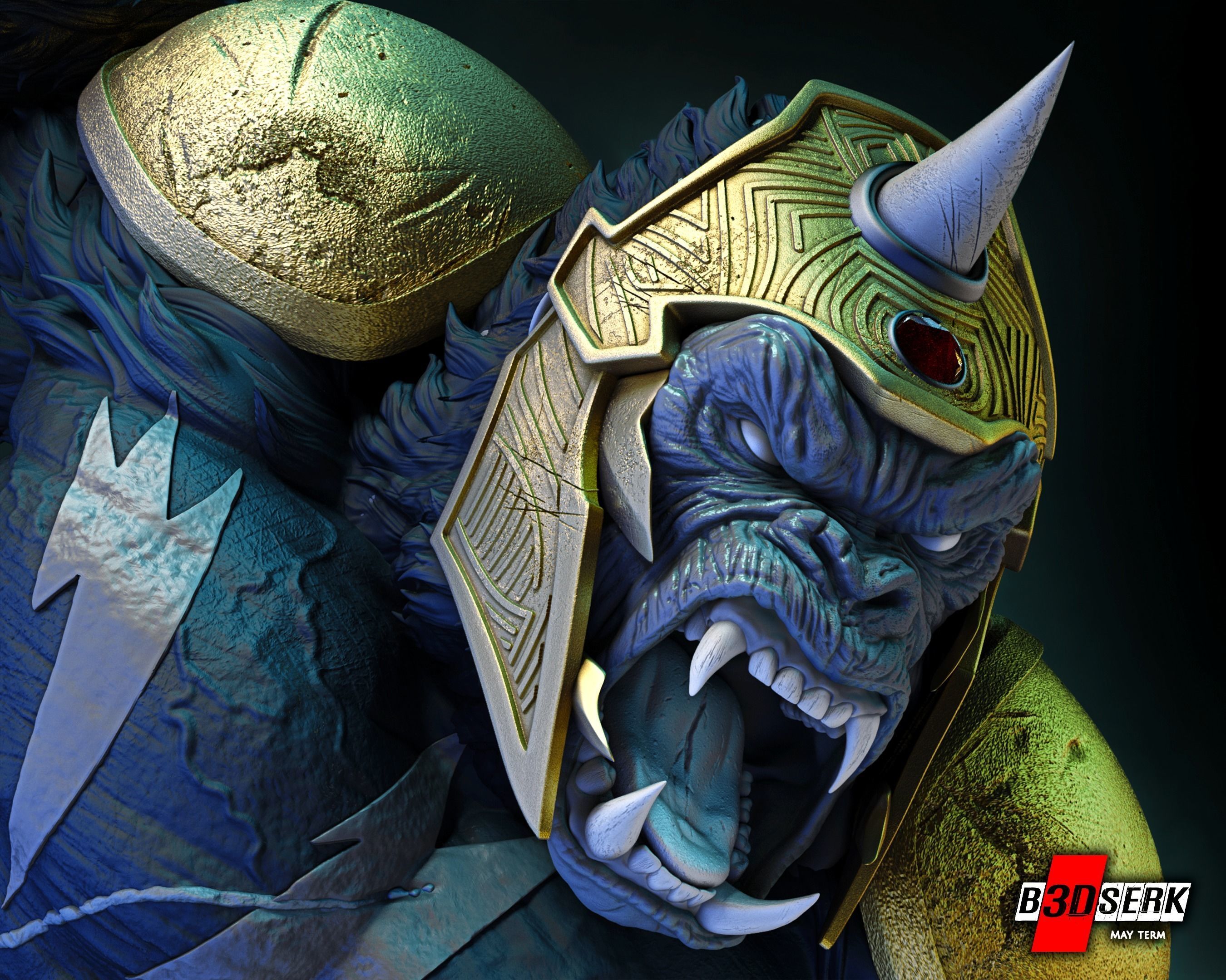 B3DSERK May term 2023 Gorilla Grood Sculpture ready for printing 3D print model_10