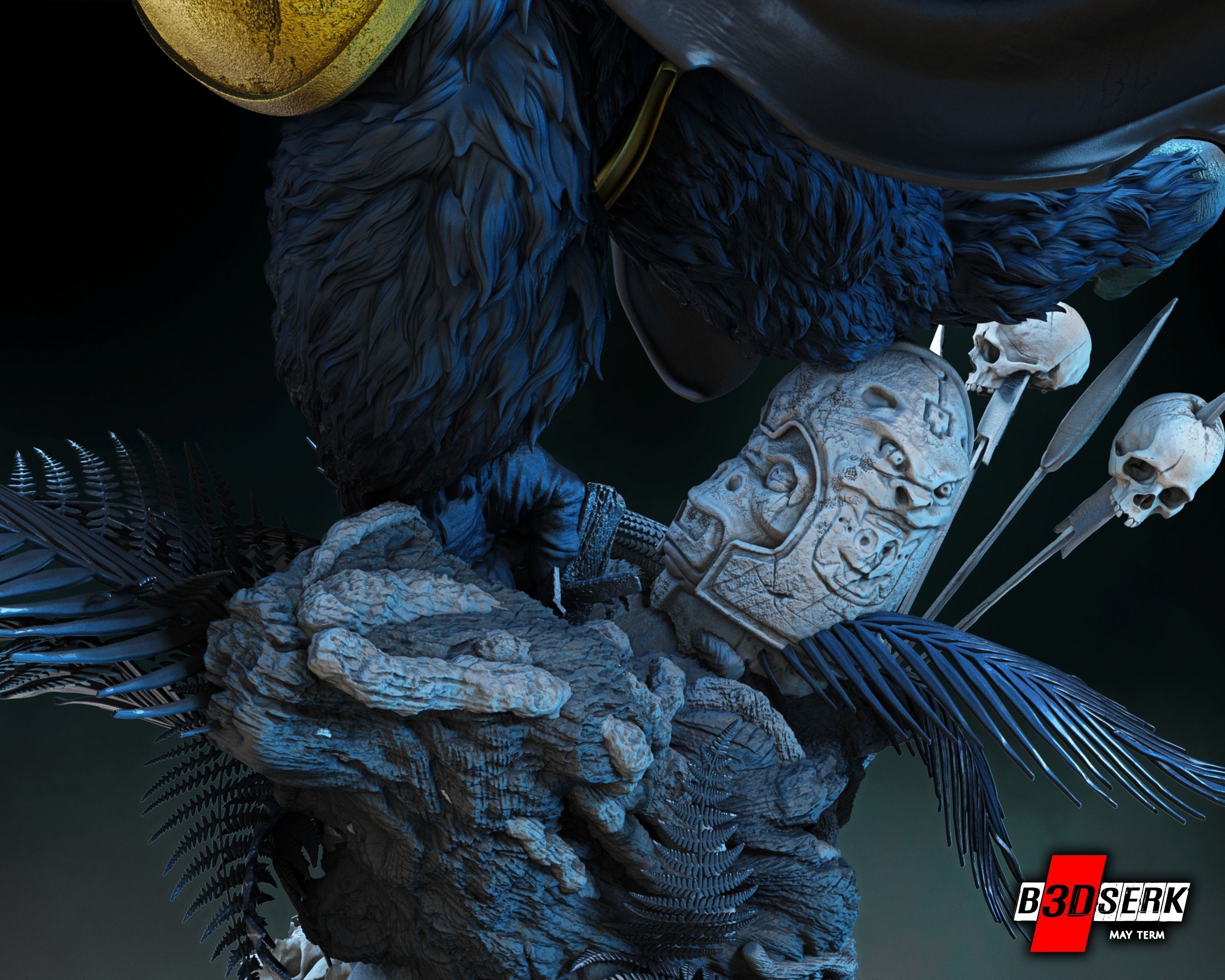 B3DSERK May term 2023 Gorilla Grood Sculpture ready for printing 3D print model_17